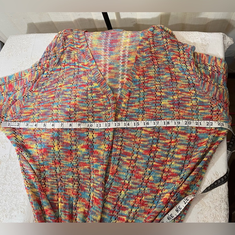 SHEIN Black Fringe Top & Multicolor Cardigan Set Size Women’s Plus 2X NWOT - Picture 14 of 15